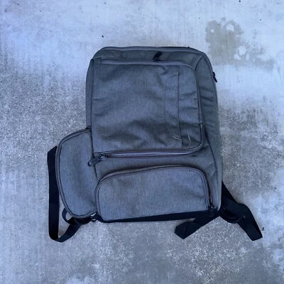 eBags 专业超薄笔记本电脑背包 周末 灰色 带橙色衬里 — 第 1/4 张图片