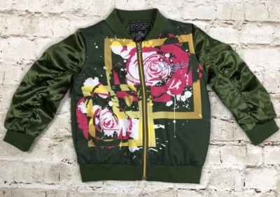 CHAQUETA DEPORTIVA COOGI LIGERA Satén Verde Floral Rosas Juvenil Niño TALLA 3T Foto 1 de 4