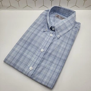Turnbull & Asser Mens Shirt SIZE 16/41 Blue Check Button Cuff BNWT NEW - Bild 1 von 5
