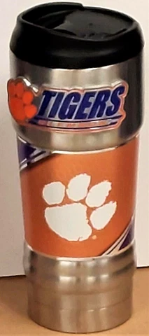 Clemson Tigers 18 Oz Vacuum Insulated Stainless Steel Travel Mug Cover