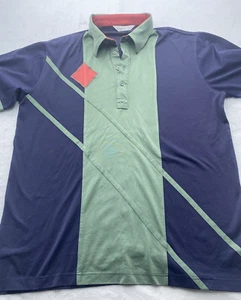 Gabicci Golf Polo Shirt Blue And Green Size XL Short Sleeves Mens - Picture 1 of 9
