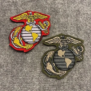 United States Marine Corps USMC Morale Patch Globe & Anchor Hook Backed Badge - Picture 1 of 5