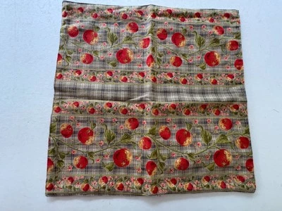 APRIL CORNELL NWT Vintage Apple on Plaid Pillow Cover- 16 x 16" - Image 1 of 4