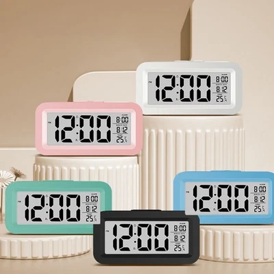 Contemporary Design LCD Clock with Temperature Monitor and Gradual Alarm Sound - Image 1 of 4