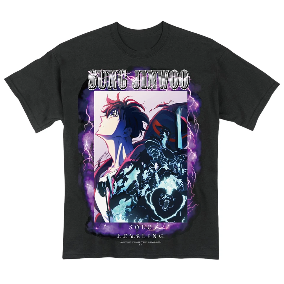 Camiseta Solo Leveling S2 - Sung Jinwoo And Shadow Army con licencia negra para hombre adulto Foto 1 de 1