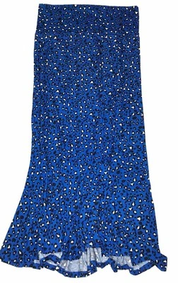 Maxi Falda LuLaRoe - Azul con Estampado de Leopardo Blanco y Negro - Grande Foto 1 de 4