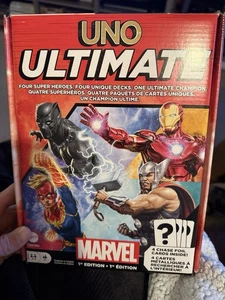 Uno Ultimate Marvel 4-Player Core Set Card Game (4 Foil Cards Included) - Picture 1 of 5