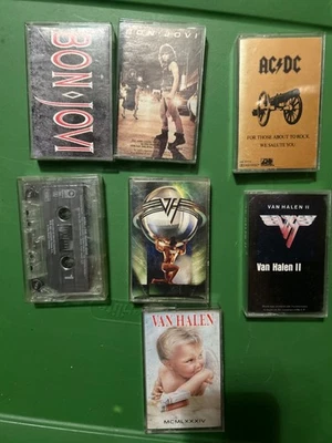 Van Halen AC/DC Bon Jovi - 7 Cassette Lot 1980s - Image 1 of 4