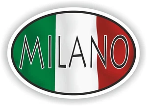 Milano City Code Oval Flag Sticker / Vinyl Waterproof Decals Graphics - Bild 1 von 1