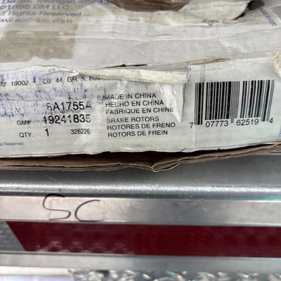 18A1755A AC Delco Brake Disc Front for Cadillac STS CTS Pontiac Bonneville 04-05 - Image 1 of 3