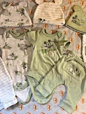Safari Disney Bebé Mickey Body + Pantalones + Sombreros - Recién Nacido - Verde - Deseos Foto 1 de 4