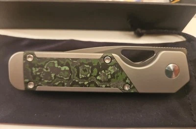 Kizer Cutlery Mini Militaw Folding Knife 2.75" S45VN Steel Blade Titanium/CF - Image 1 of 4