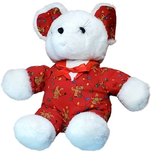 Play by Play White Mouse in Christmas Pajamas 12" Vtg - Picture 1 of 7