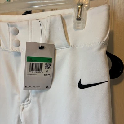 Nike Boys Size XL Vapor Select High Baseball Pants White/Black, XLBQ6442-100 NWT - Image 1 of 4