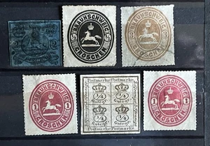 DEUTSCHLAND - kleine Gruppe Braunschweig mit besseren, postfrischen Scharnieren und gest. - Bild 1 von 1