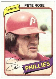 Pete Rose 1980 Topps Baseball Card #540 Philadelphia Phillies C - Imagen 1 de 2