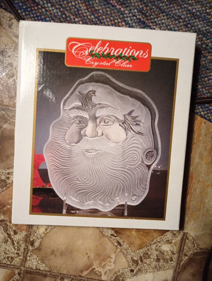 Celebrations Crystal Clear 8'' Santa Claus Christmas Bowl In Box - Изображение 1 из 4