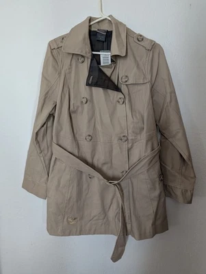 Torrid Outlander Twill Belted Tartan Plaid Trim Trench Coat Jacket Plus Size 0 - Image 1 of 4