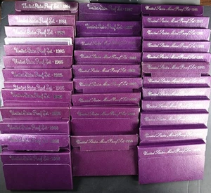 34 Sets 1984-1993 US Mint Proof Sets Uncirculated Coins - Picture 1 of 2