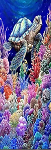 GAURDIAN OF THE REEF TORTES,OCEAN,CORAL,DOG,BIRD,CATS-BOOKMARK-COMES WITH TASSEL - Picture 1 of 1