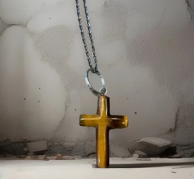 24» Gunmetal тонированный крест ожерелье  - Изображение 1 из 4
