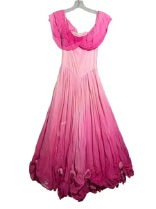 Abito rosa vintage donna principessa Belle abito da ballo anni 50? Costume lunghezza intera - Foto 1 di 24