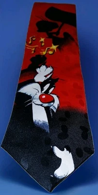 Corbata De Colección Sears Roebuck Piolín Pájaro Silvestre Rojo Looney Tunes Manía Usada en Excelente Condición Foto 1 de 4