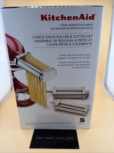 KitchenAid Stand Mixer Attachment Pasta Roller AND Cutter Set 3PC KSMPRA NEW - Picture 1 of 5