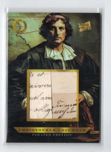 2025 Pieces of the Past Pirates Edition Christopher Columbus HANDWRITING RELIC - Picture 1 of 1