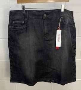BNWT Sheego Black Denim Skirt UK 24 - Picture 1 of 6
