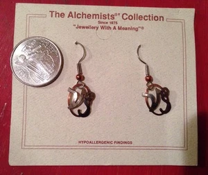 Pendientes Símbolos Alquimistas Joyería Hipoalergénica Signo del Zodiaco de Capricornio - Imagen 1 de 3