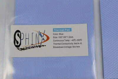 SPHINX 100X100X1.5mm Pad High Thermal Conductivity 6w/m-K For Laptop PC PlayStation Xbo