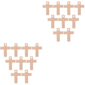 2 Pack Wooden Pendant Miss Crosses for Jewelry Making Keychain Pendants - Zdjęcie 1 z 12