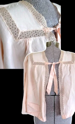 De Colección Años 40 Barbizon 32 Rosa Rayón Encaje Borde Gibson Cobertor Lencería Cama Chaqueta Top Foto 1 de 4