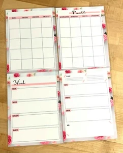 Set of 4 Month Week Grid To Do Notes Dashboard Insert for use with Happy Planner - Picture 1 of 7