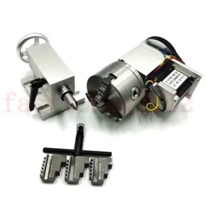Rotational Axis A 4th-axis Rotary NEMA23 Motor 3 Jaw + MT2 Tailstock CNC Router - Picture 1 of 12