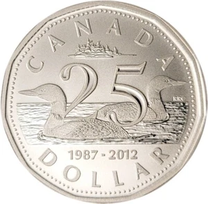 2012 Canada $1 Fine Silver Coin - 25th Anniversary of the Loonie - Bild 1 von 3