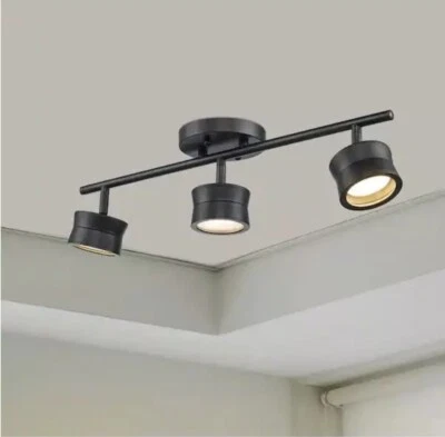 Monteaux Lighting 1.75 ft. 3-Light Black Integrated LED Fixed Track Lighting Kit - Image 1 of 4