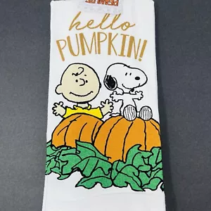 PEANUTS Snoopy Charlie Brown 2 Pack Hand Kitchen Bath Towels Hello Pumpkin NEW - Picture 1 of 5