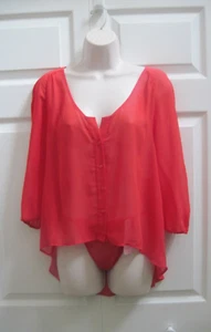 Women's Large INTIMATE APPAREL 2 Pcs Set Red Top & String Thong Panties - Picture 1 of 12