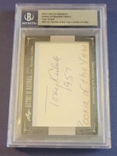 TONY KUBEK 2012 LEAF CUT SIGNATURE HISTORY OF BASEBALL 1957 Rookie of the Year
