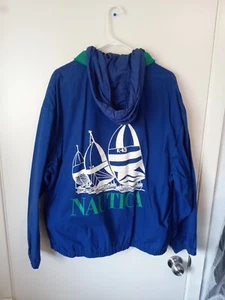 Vintage Nautica Sailing Big Logo Windbreaker Jacket Size L - Picture 1 of 10