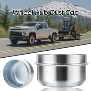 2pcs Replacement 50mm Metal Dust Cap Wheel Hub Trailer Bearing Grease Cover - Picture 1 of 8
