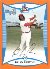 2008 (CARDINALS) Bowman Prospects Orange #BP65 Brian Barton /250
