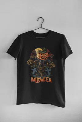 Halloween T-Shirt Kürbis Trick Leckerli Hokuspokus Grusel Kind Papa Mama Junge Mädchen 1