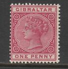 Gibraltar 1898 1D Carmine Sg 40 Mint.