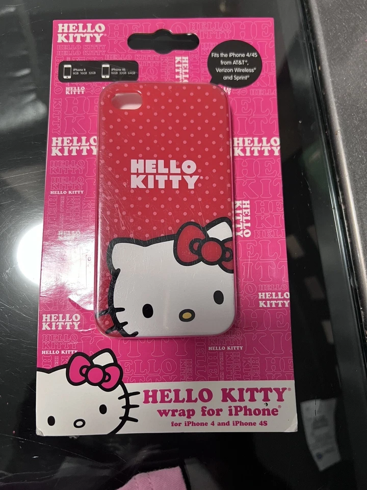 Nova Capa Rígida Hello Kitty Apple iPhone 4/4S GENUÍNA Vermelha Bolinhas - Imagem 1 de 4
