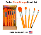 Prolux The Neon Orange 5 Pc Brush Set- Great Quality, Makeup Brush Set In A Case