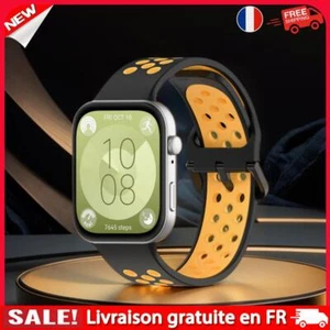 # Two-Color Silicone Sport Strap Breathable for Huawei Watch Fit 3 (Black Yellow - Zdjęcie 1 z 7