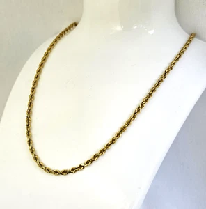 10K Gelbgold Seil Kette Halskette 18 Zoll x 3 mm Italienisch ~ 10,1 Gramm - Bild 1 von 6